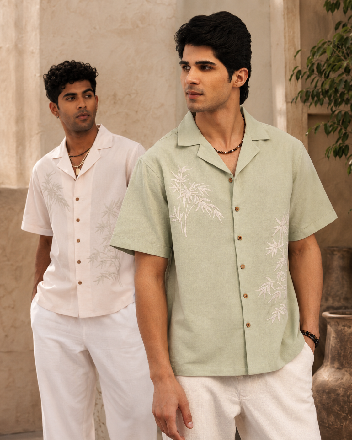 BAMBOO DRIFT COTTON LINEN SHIRT - SEA SAGE