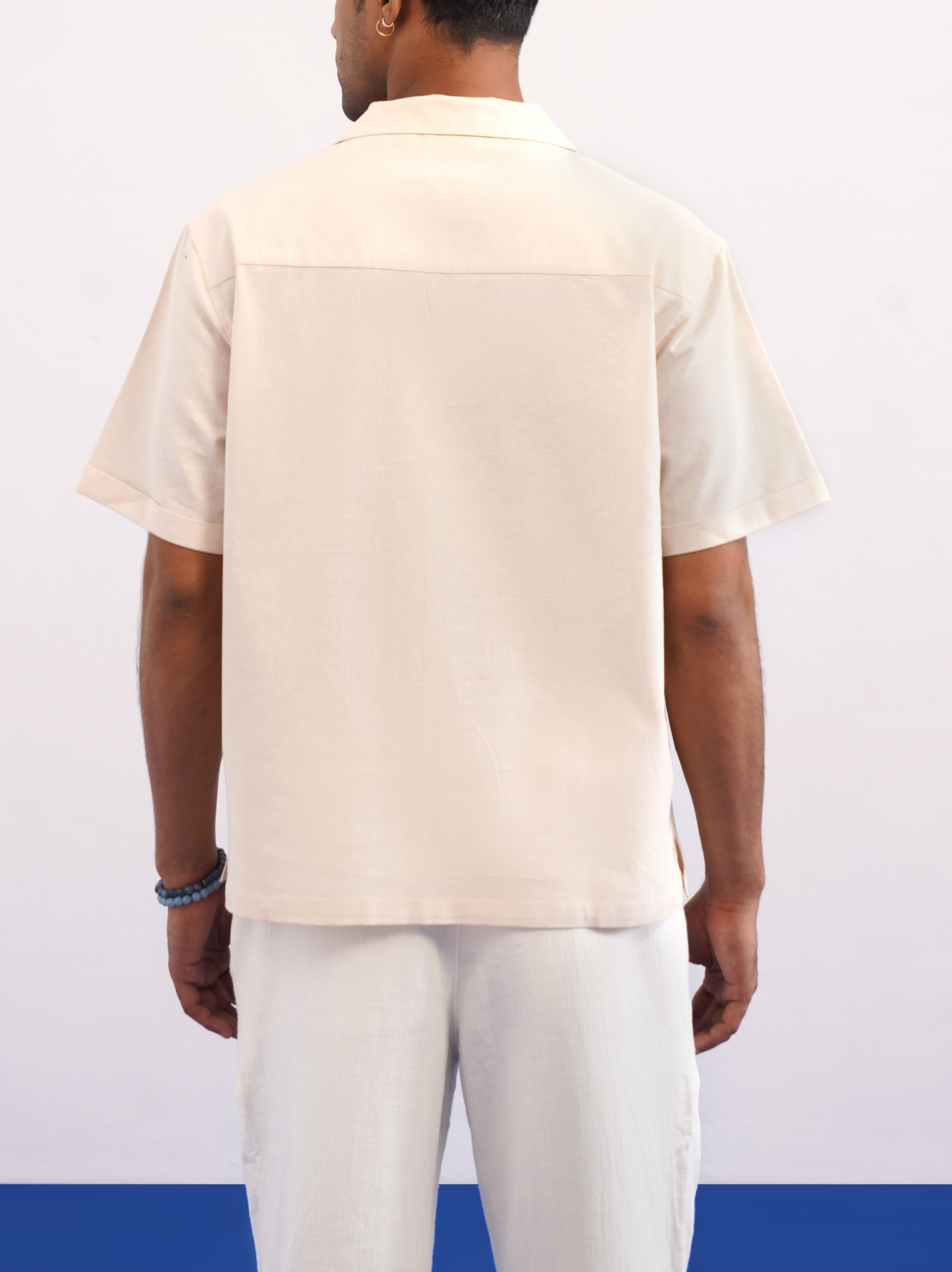 BAMBOO DRIFT COTTON LINEN SHIRT - ECRU SAND