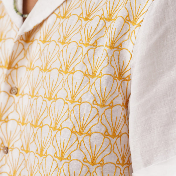 Sunlit Shells Cotton Linen Shirt