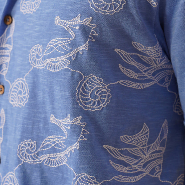 Tidal Tales Cotton Slub Knit Shirt