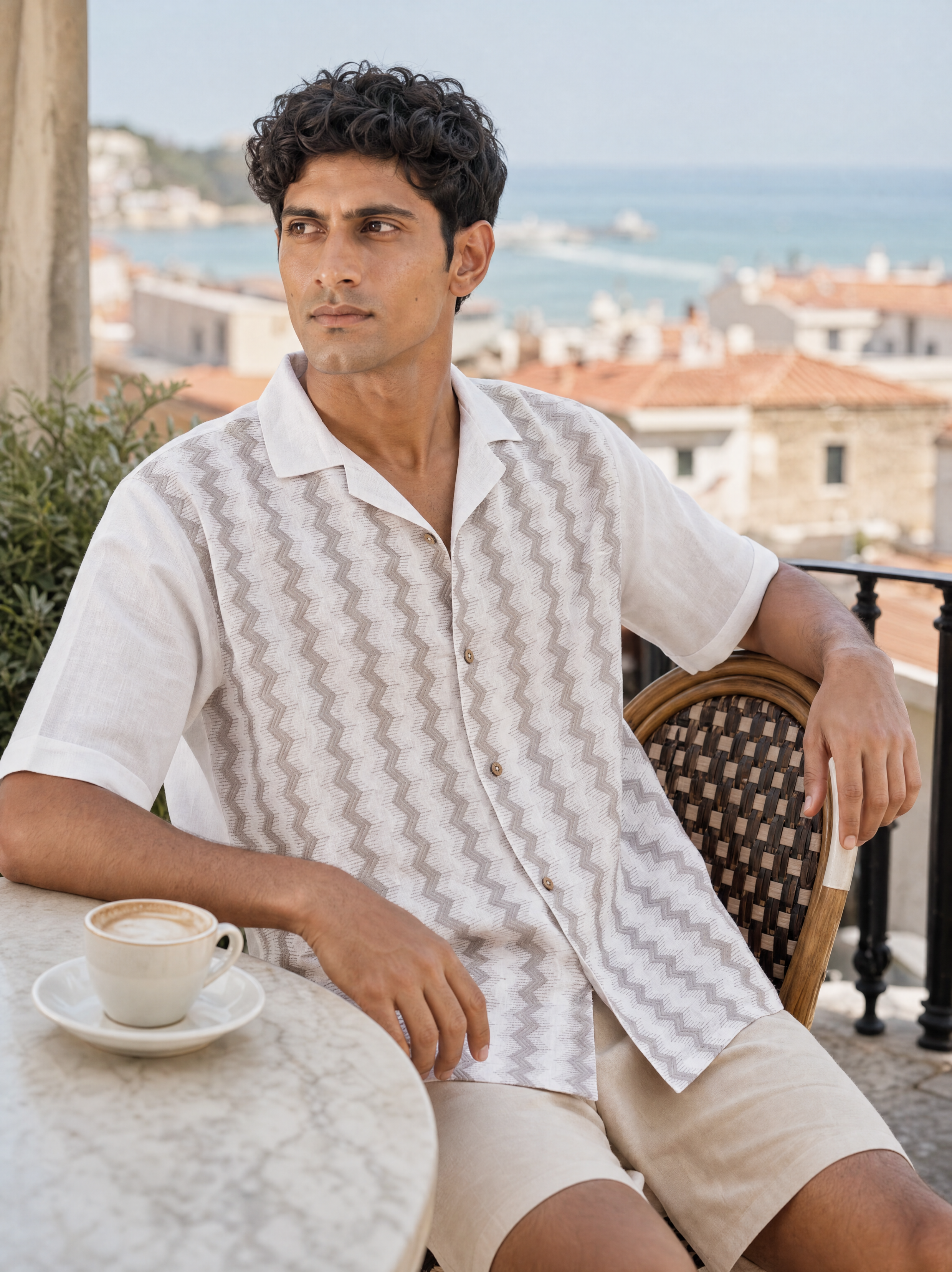 Waveform Cotton Linen Shirt