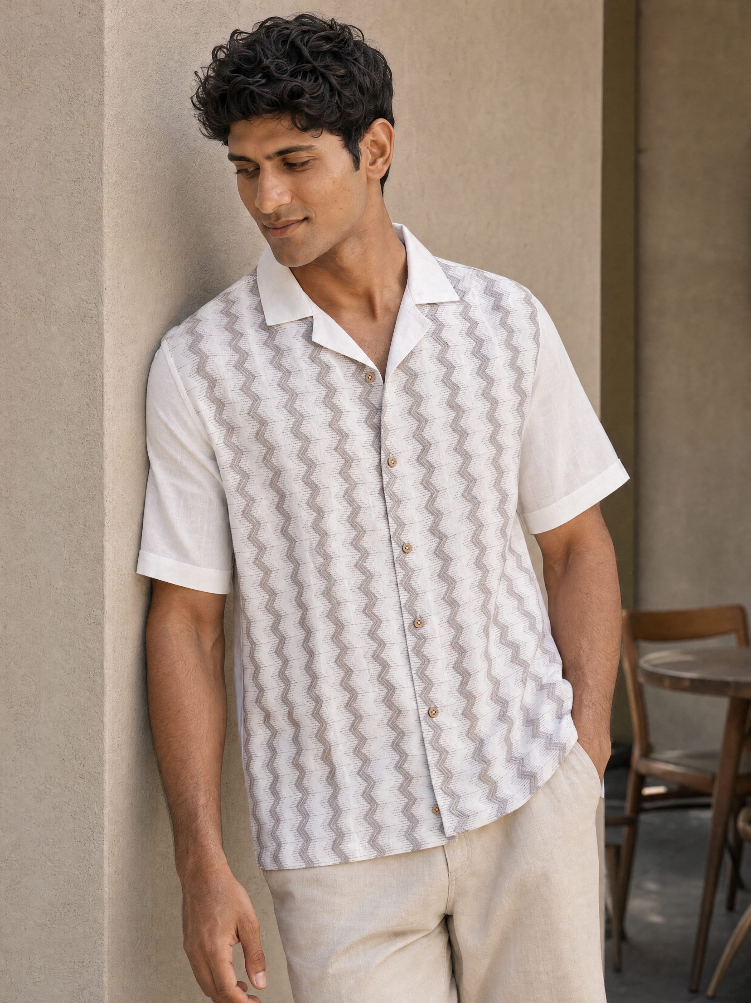 Waveform Cotton Linen Shirt